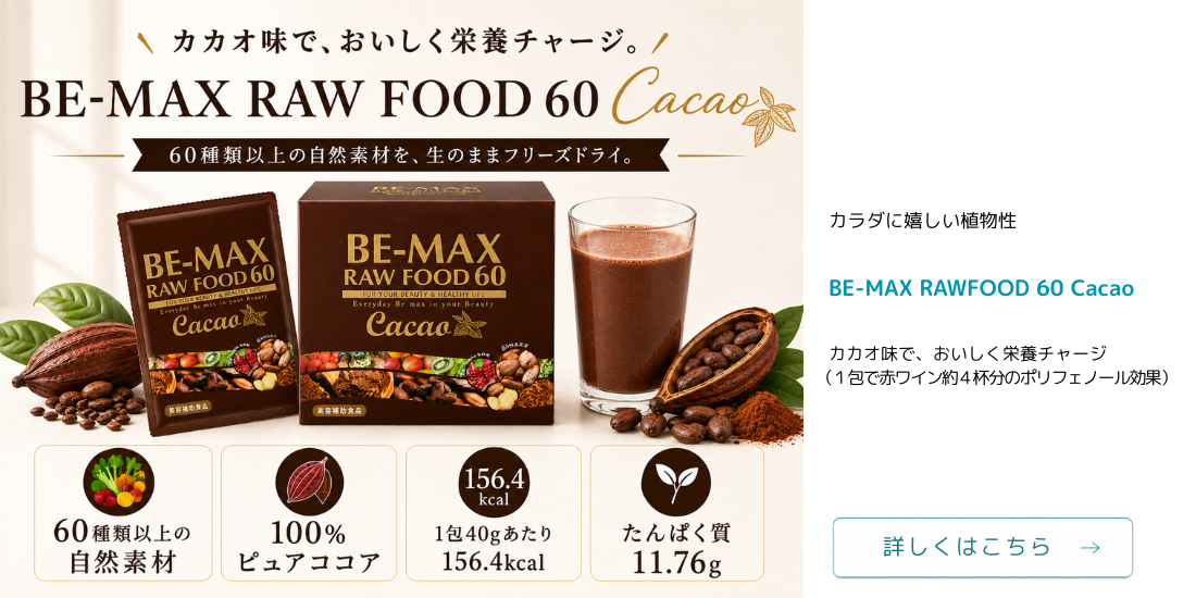BE-MAX RAWFOOD60 cacao（ビーマックス ローフード60カカオ） 40ｇ×15包入